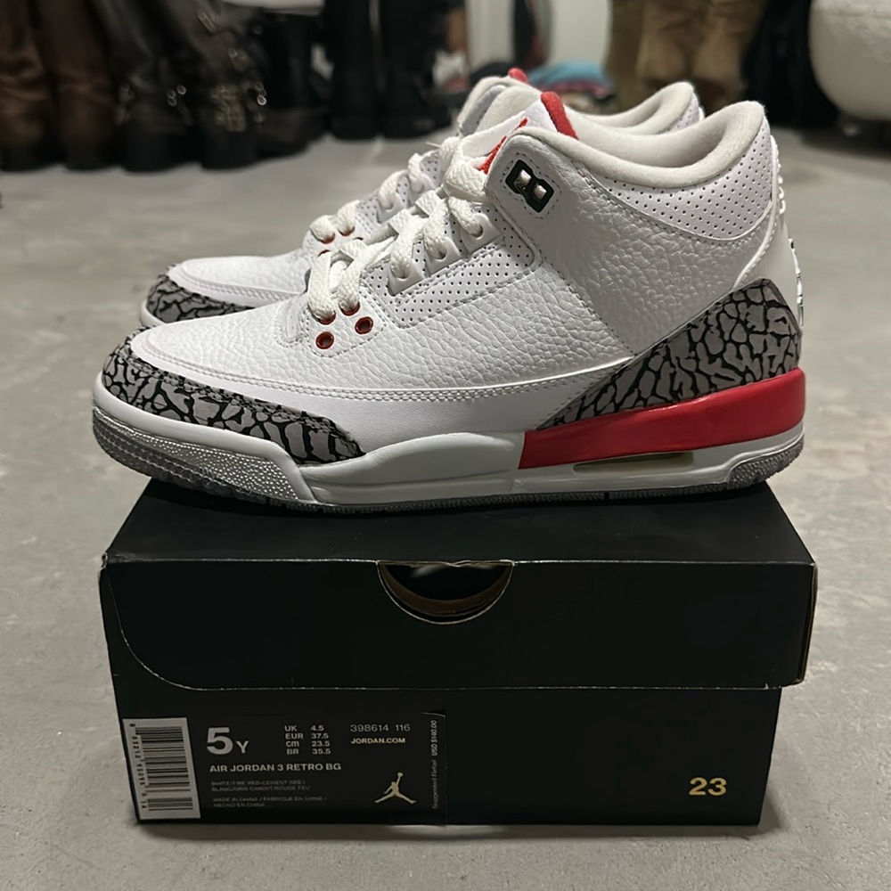 White/Fire Red Cement Grey Retro Air Jordan 3